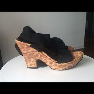 Donald J Pliner Leopard-Wedge Platform Sandal Sz8